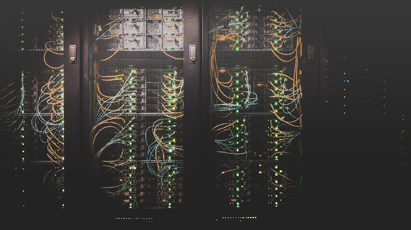 Network cabling inside infrastructure rack